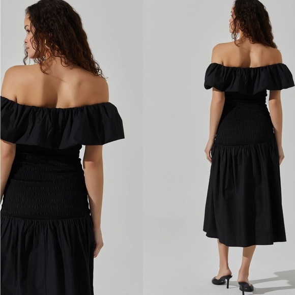 Astr the label black off the shoulder ruffle maxi dress - Picture 3 of 12